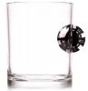 Lucky Chip Rocks Glass - Black Poker Chip